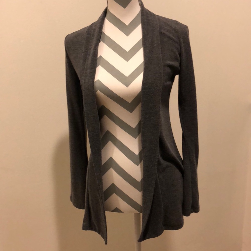 Pretty Good Women's Charcoal Gray Open Front Cardigan Sweater Duster Size Medium